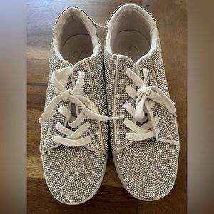 Jessica Simpson Womens Silesta Rhinestone Lace-up Platform Sneakers, Size 7M